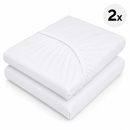 JERYMOOD 2x Spannbettlaken 100x200 cm Mikrofaser Jersey Steghöhe 26cm B-Ware