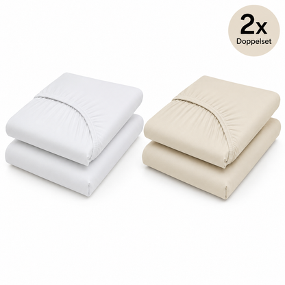 JERYMOOD 2x Spannbettlaken 100x200 cm Mikrofaser Jersey Steghöhe 26cm B-Ware