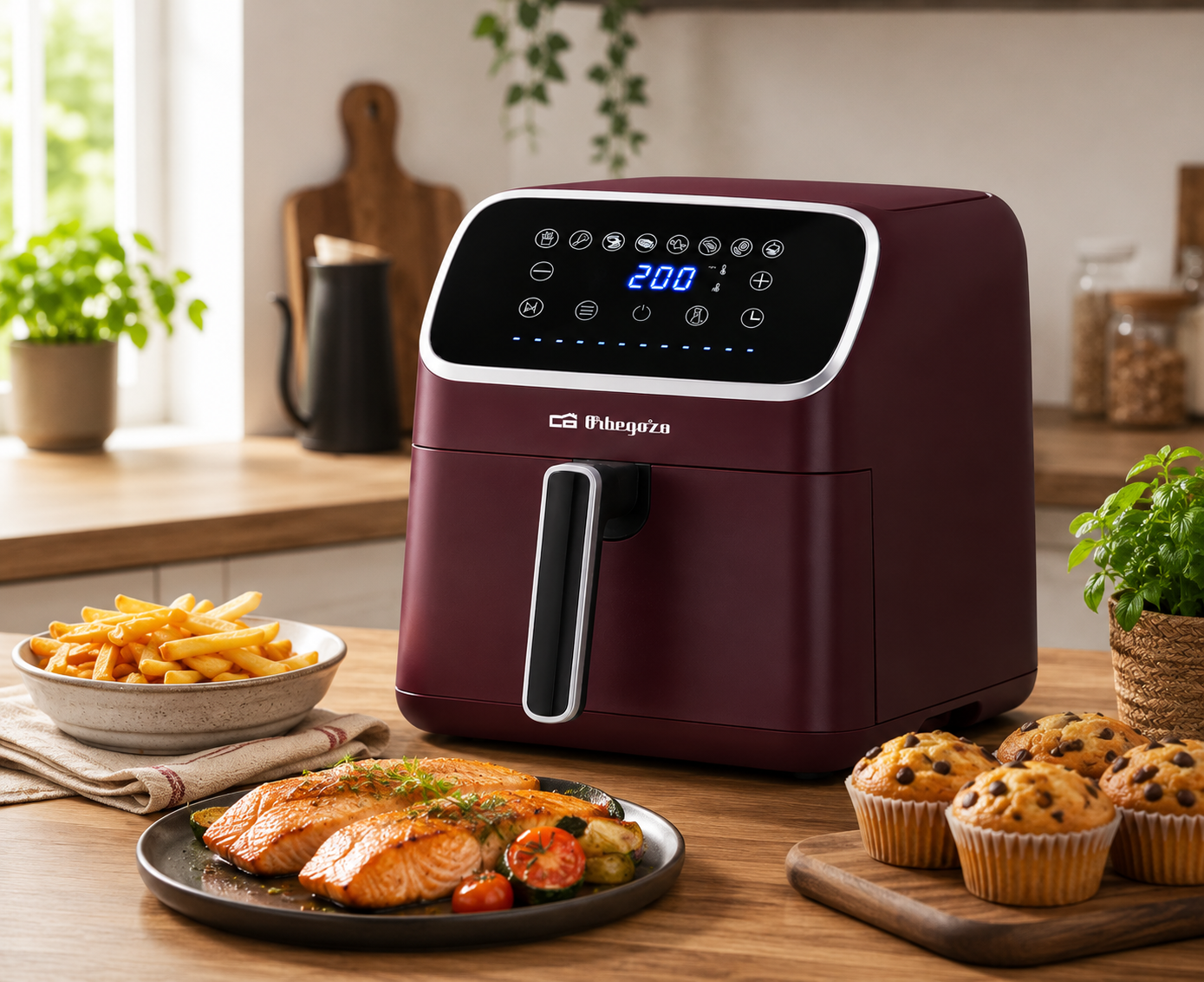 Orbegozo FDA 7520 Heißluftfritteuse 7,5L 1800W Air Fryer 8 Programme