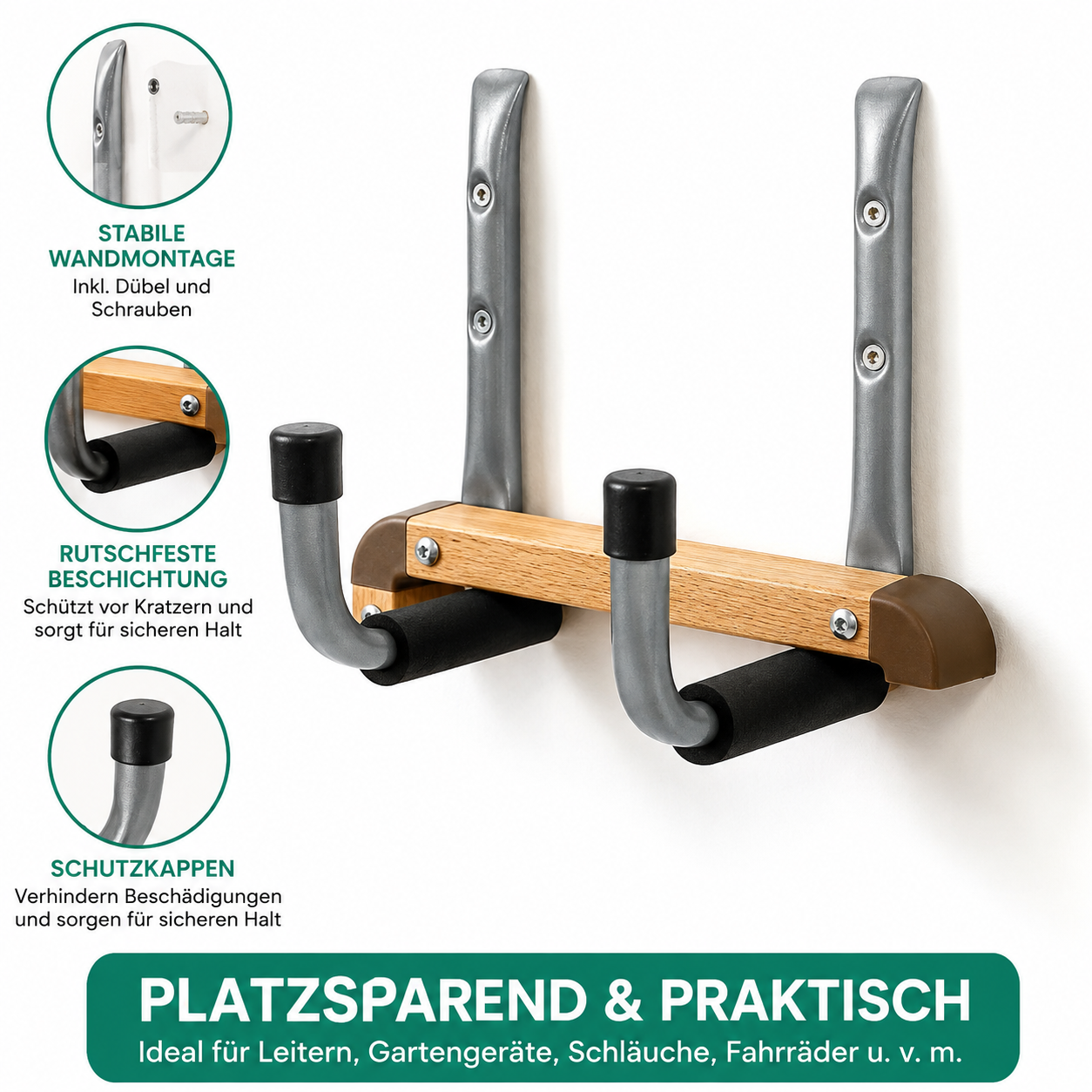 Navaris Garagenhaken 12tlg Wandhaken Deckenhaken Fahrrad Leiter bis 40kg