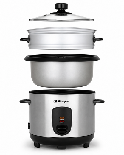 Orbegozo CO 3025 Reiskocher 1L 400W Dampfgarer Warmhaltefunktion Edelstahl