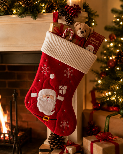 HEITMANN DECO Nikolausstrumpf Weihnachtsstrumpf Weihnachtsmann Rot Weiß