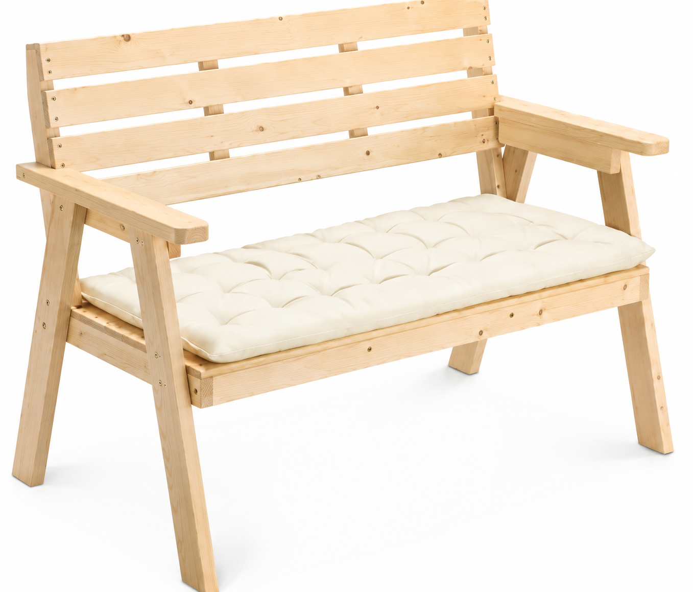 JEMIDI Bankauflage 120x40x4 cm Sitzkissen Gartenbank Sitzpolster Baumwolle Beige