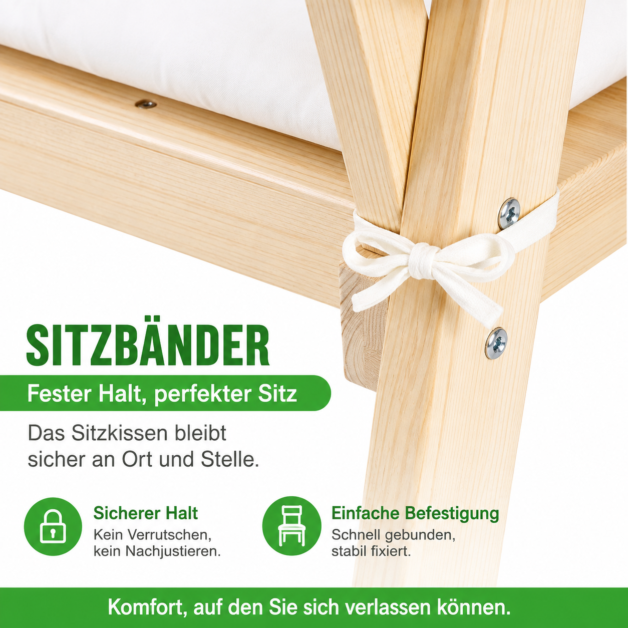 JEMIDI Bankauflage 120x40x4 cm Sitzkissen Gartenbank Sitzpolster Baumwolle Beige