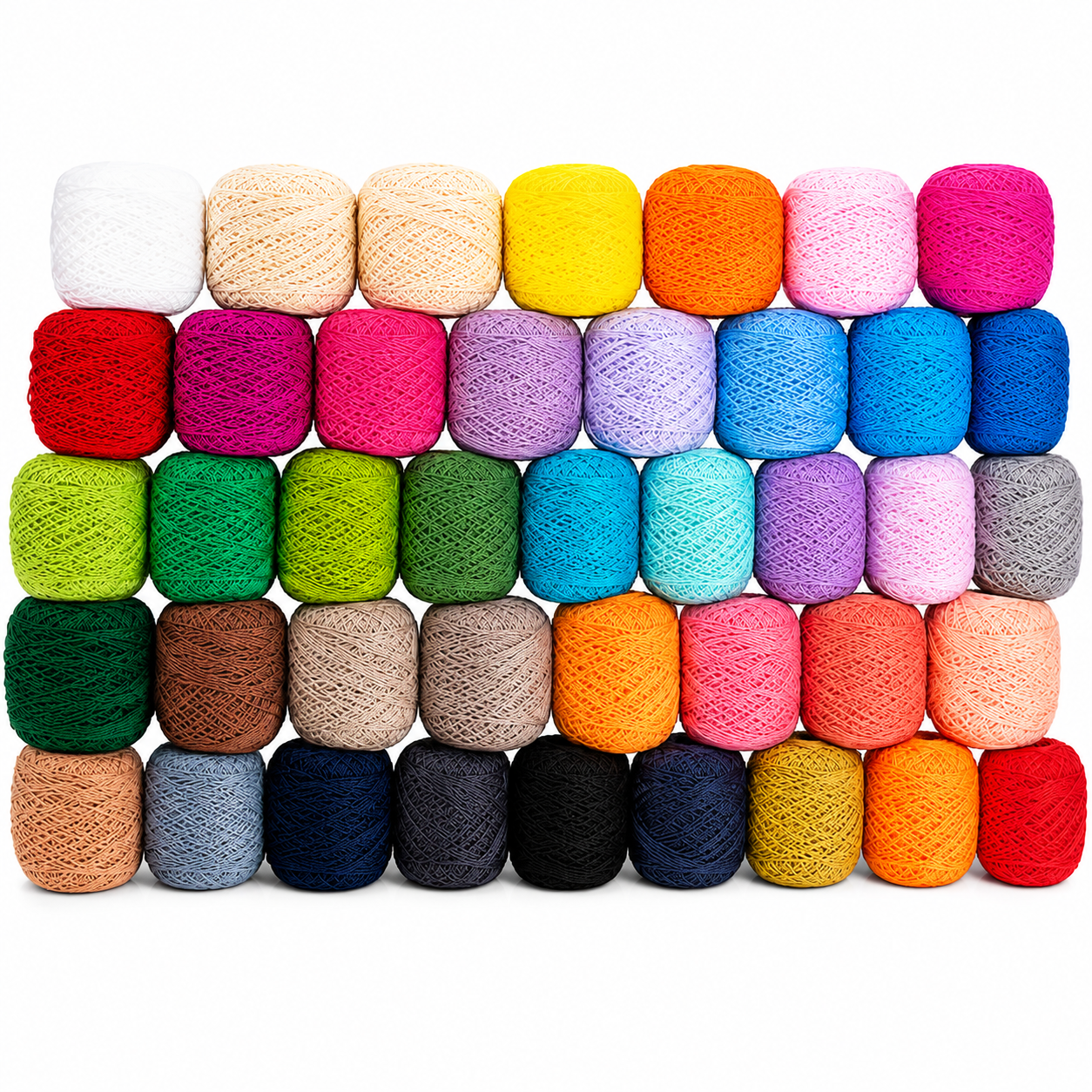 Kurtzy Häkelgarn Set 42x Baumwolle mit 2 Häkelnadeln Bunt KURTZY-642 DIY