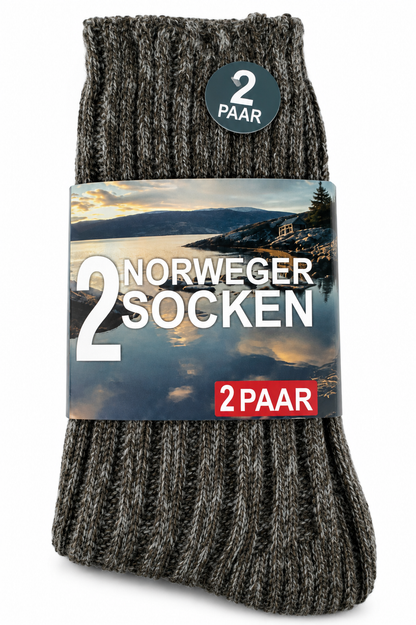 SOCKSWEAR Norweger Socken 2 Paar 32% Wolle Warme Wollsocken Meliert OEKO-TEX