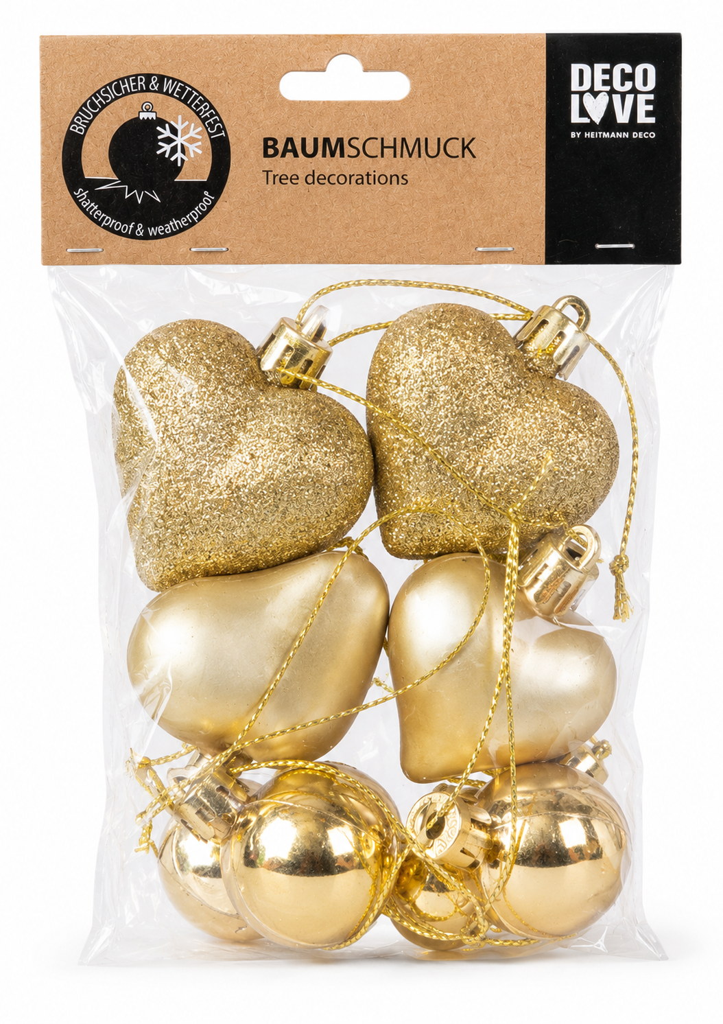 DECO LOVE Baumschmuck Set Weihnachtskugeln Bruchsicher Gold Rosé Silber