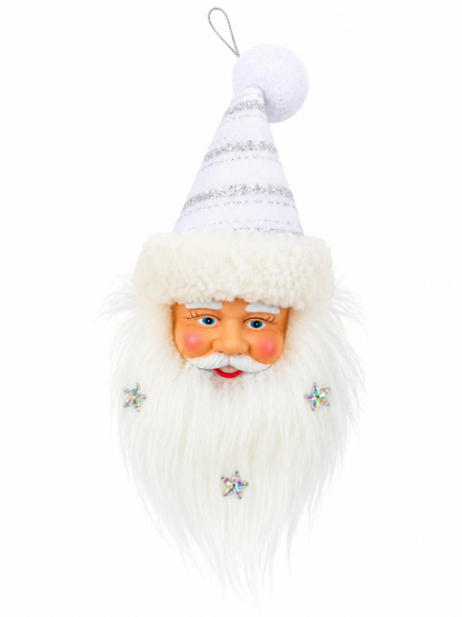 HEITMANN DECO Weihnachtsmann Anhänger Weiß Silber 14/17 cm Christbaumschmuck