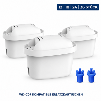 Waterdrop WD-C07 Filterkartuschen kompatibel mit BRITA LAICA & weiteren