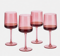 Navaris rosa getönte Weingläser 4er-Set - Farbige Weingläser mit Stiel - Stilvolle Design-Glaswaren zum Servieren von Wein Cocktails Desserts