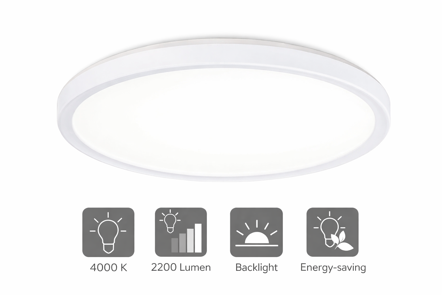 LED Deckenleuchte Hintergrundbeleuchtung 22W 4000K LED Deckenlampe dimmbar