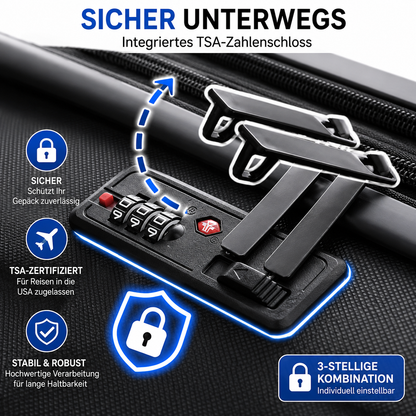 DMS® 7tlg Hartschalenkofferset Koffer Reisekoffer Trolley ABS-Hartschale