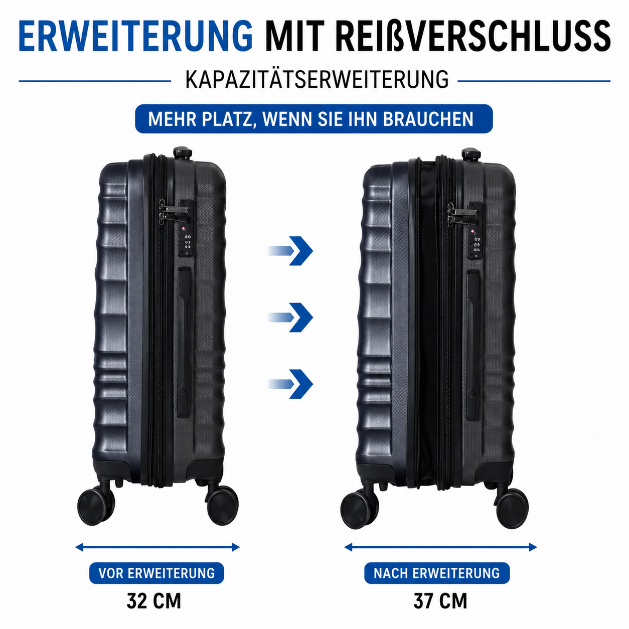 DMS® 7tlg Hartschalenkofferset Koffer Reisekoffer Trolley ABS-Hartschale
