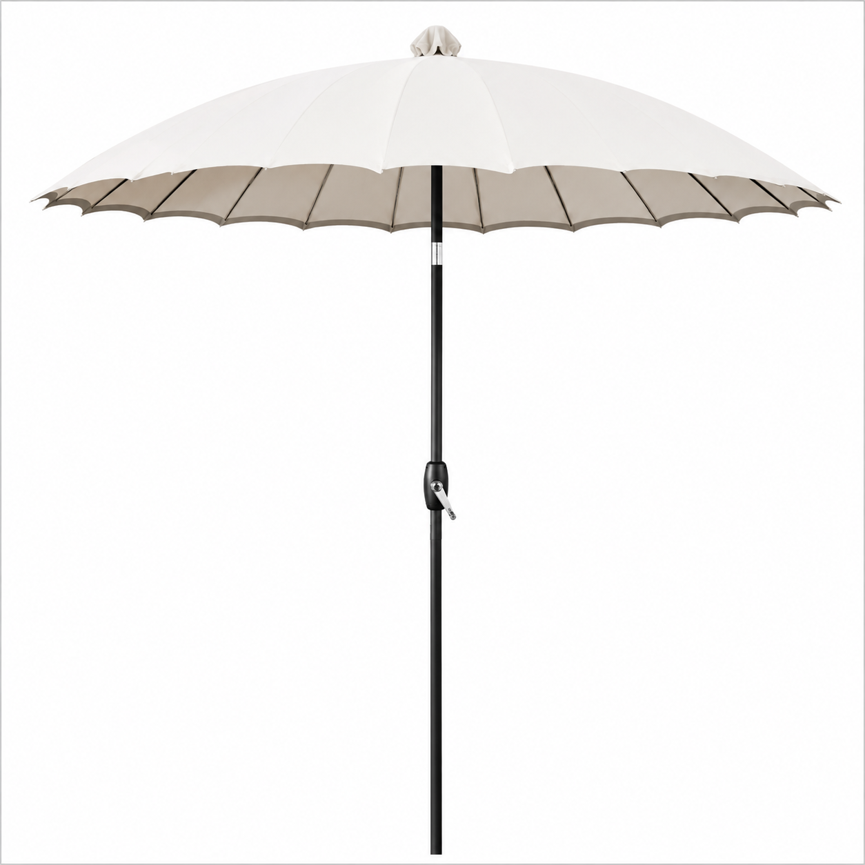 Sonnenschirm 270cm UV50+ Knickbar Asiatisches Design Marktschirm Garten Terrasse