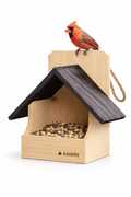 Navaris Vogelhaus Nistkasten Holz wetterfest Futterhaus Garten Balkon Schwarz
