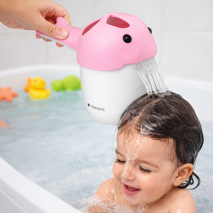 Navaris Baby Haarwaschbecher Pink Kinder Badebecher Shampoo Schutz 3 Öffnungen