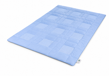 2x GOLDWOLKE Sommerdecke 135x200 Hellblau Kühlbettdecke HeiQ Smart B-Ware