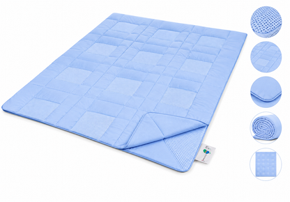 2x GOLDWOLKE Sommerdecke 135x200 Hellblau Kühlbettdecke HeiQ Smart B-Ware
