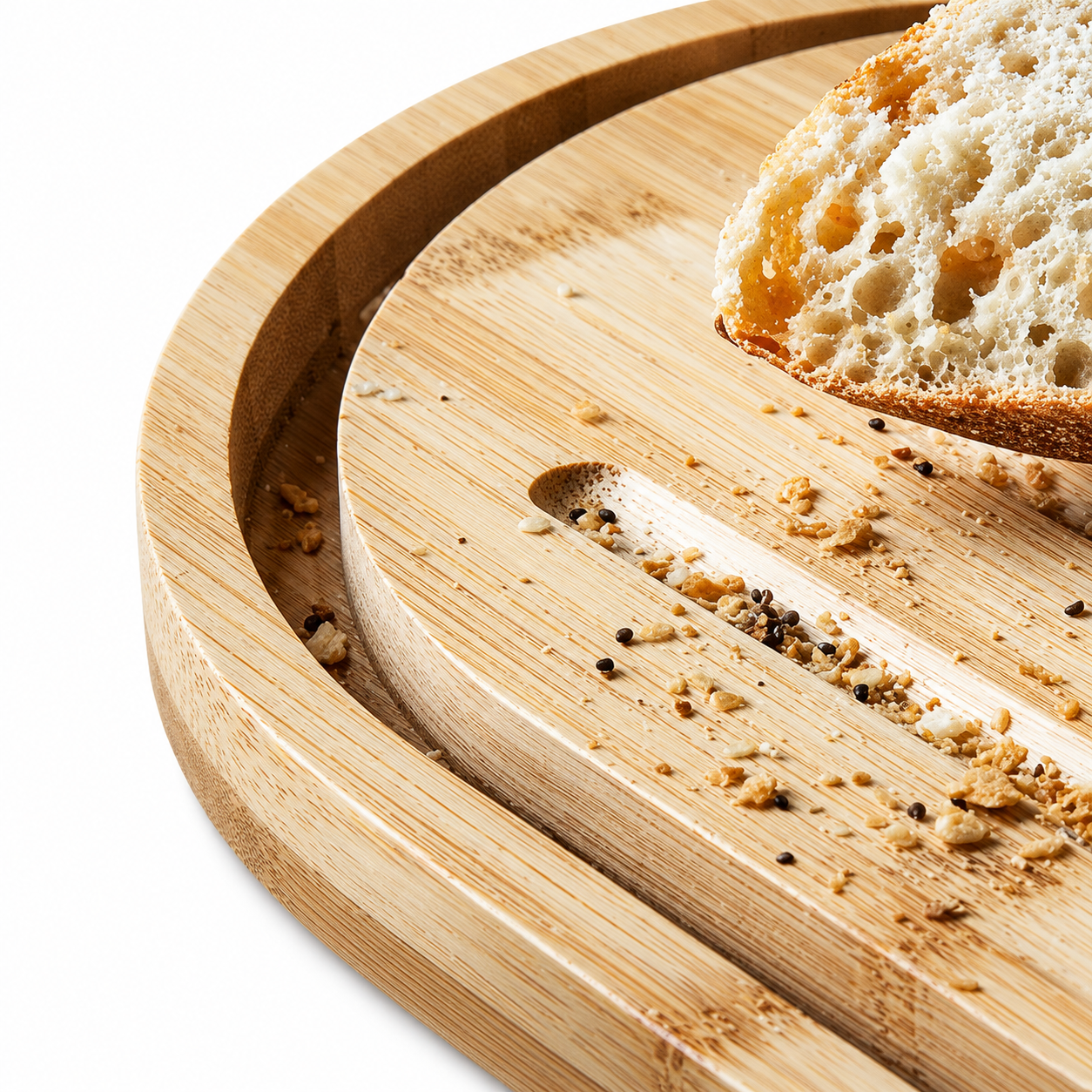 Navaris Brotkasten oval mit Bambusdeckel Schneidebrett Brotbox Küche 34 cm