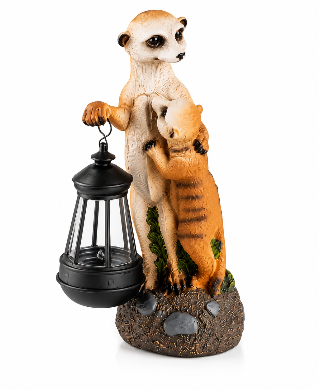EASYmaxx Solar Erdmännchen LED Gartenfigur Laterne Balkon Deko IP44 30cm