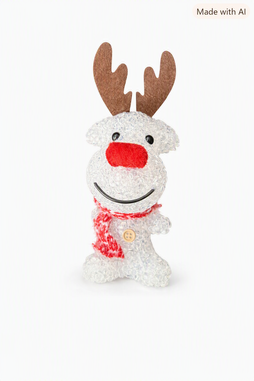HEITMANN DECO LED Elch Weiß Rentier Weihnachtsfigur Weihnachtsdeko mit Schal