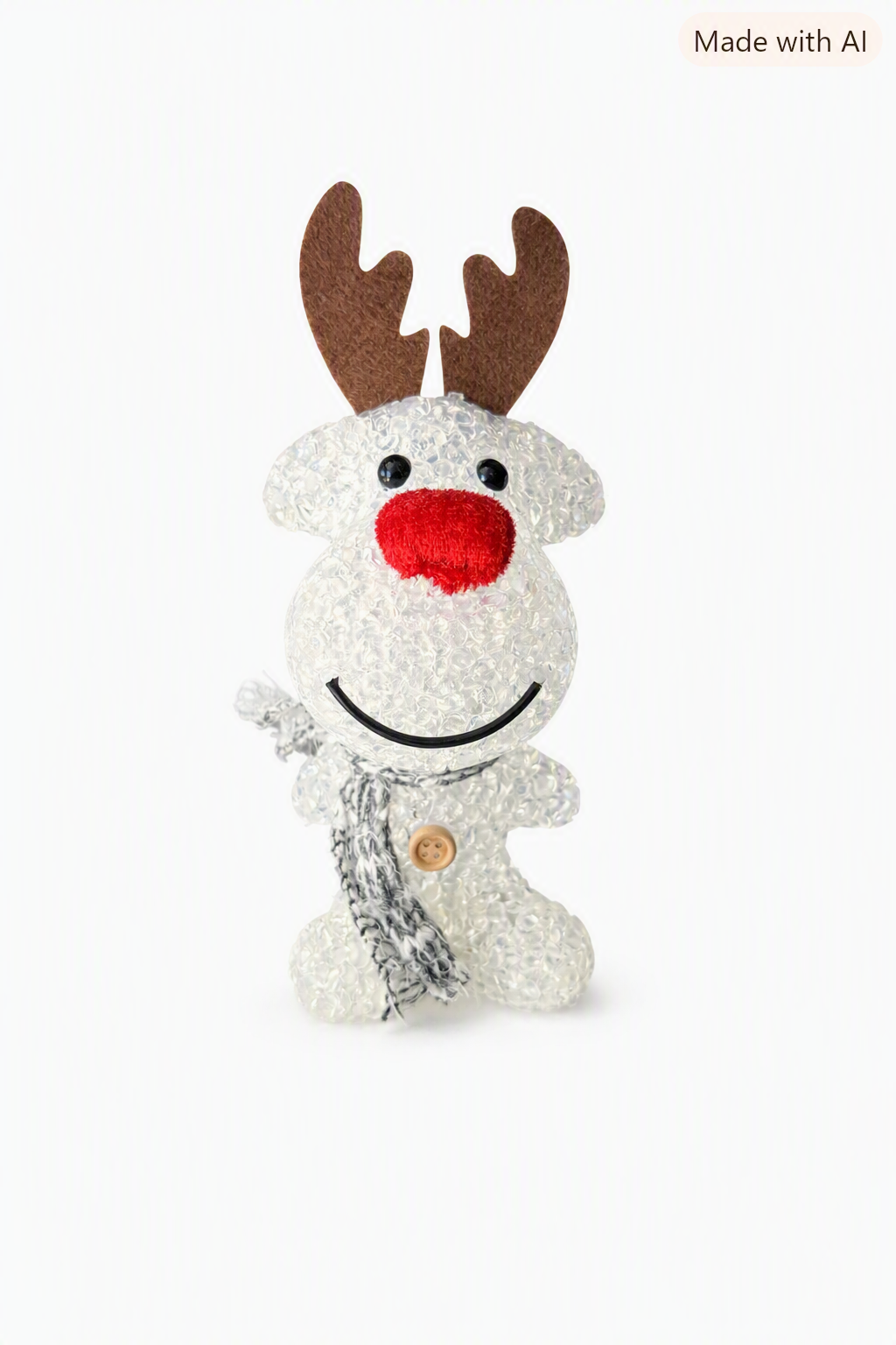 HEITMANN DECO LED Elch Weiß Rentier Weihnachtsfigur Weihnachtsdeko mit Schal