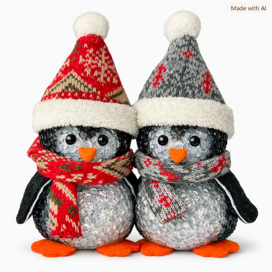 HEITMANN DECO LED Pinguin Weihnachtsdeko beleuchtet Mütze Schal Winterdeko
