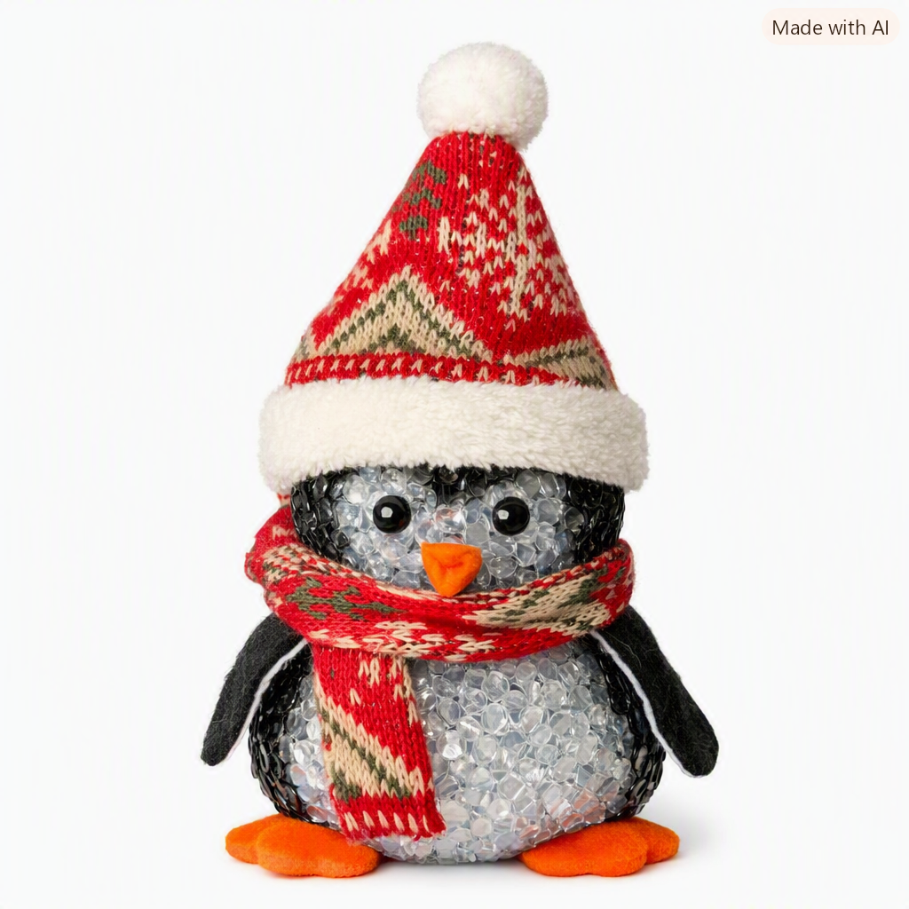 HEITMANN DECO LED Pinguin Weihnachtsdeko beleuchtet Mütze Schal Winterdeko