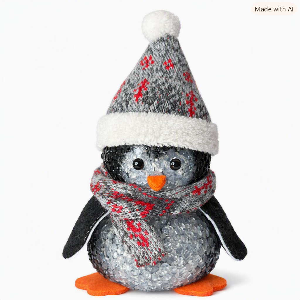 HEITMANN DECO LED Pinguin Weihnachtsdeko beleuchtet Mütze Schal Winterdeko