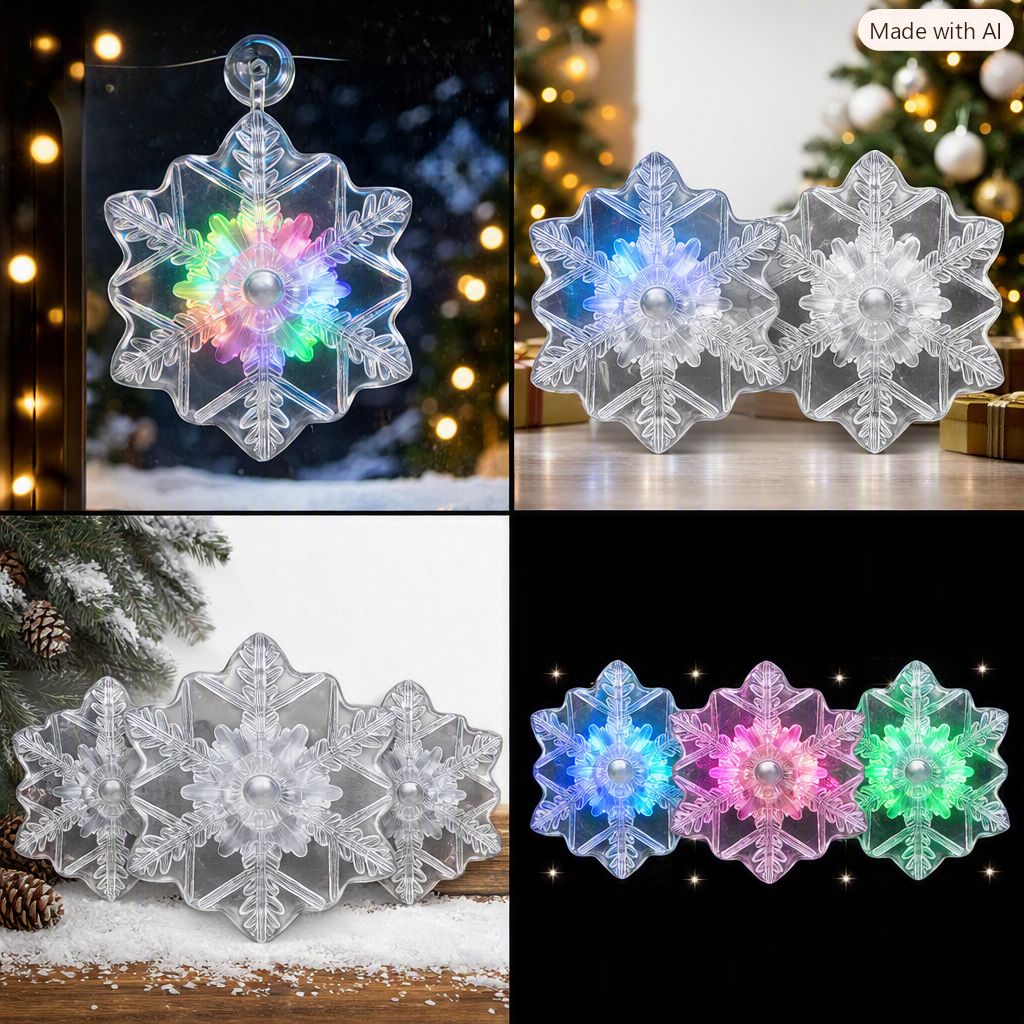 HEITMANN DECO LED Schneeflocke Farbwechsel Fensterdeko Saugnapf Weihnachten
