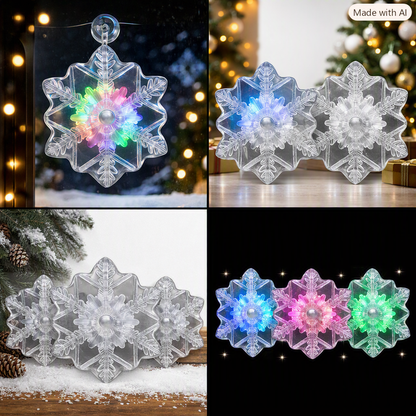HEITMANN DECO LED Schneeflocke Farbwechsel Fensterdeko Saugnapf Weihnachten