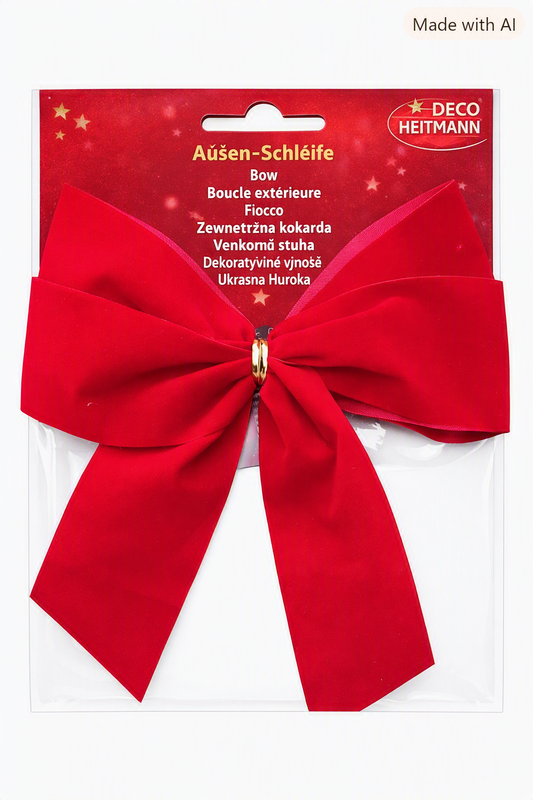 HEITMANN DECO 2er Set Außenschleife Rot Samt Dekoschleife Weihnachtsdeko