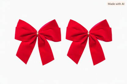 HEITMANN DECO 2er Set Außenschleife Rot Samt Dekoschleife Weihnachtsdeko