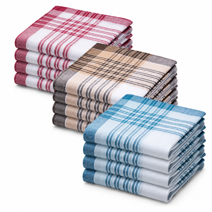 JEMIDI 12 Herren Stofftaschentücher 100% Baumwolle 40x40 cm Taschentücher Set