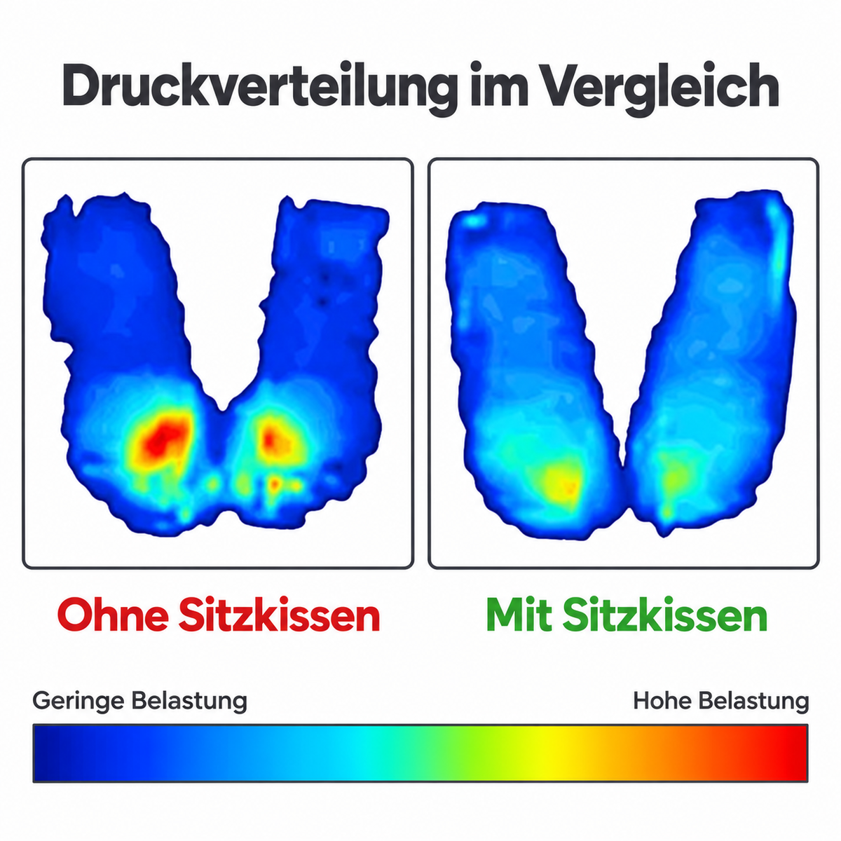 Keilkissen Sitzkissen 37x37x8 cm Schwarz Büro Auto Verbundschaum Bezug waschbar