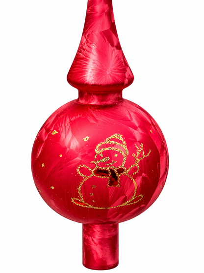 HEITMANN DECO Christbaumspitze Glas Fuchsia Gold mundgeblasen Weihnachtsbaum