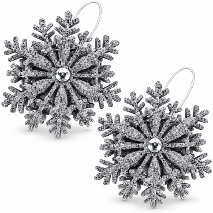 HEITMANN DECO 4x Schneeflocken Christbaumschmuck Silber Grau Weihnachtsanhänger