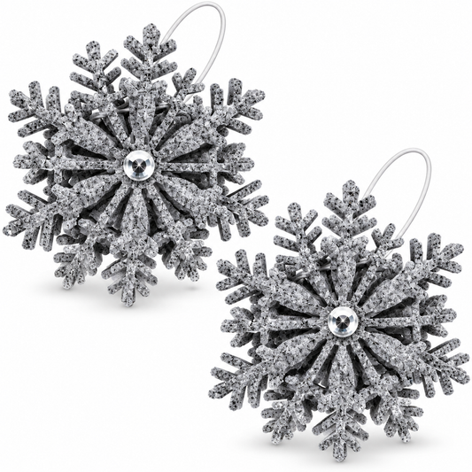 HEITMANN DECO 4x Schneeflocken Christbaumschmuck Silber Grau Weihnachtsanhänger