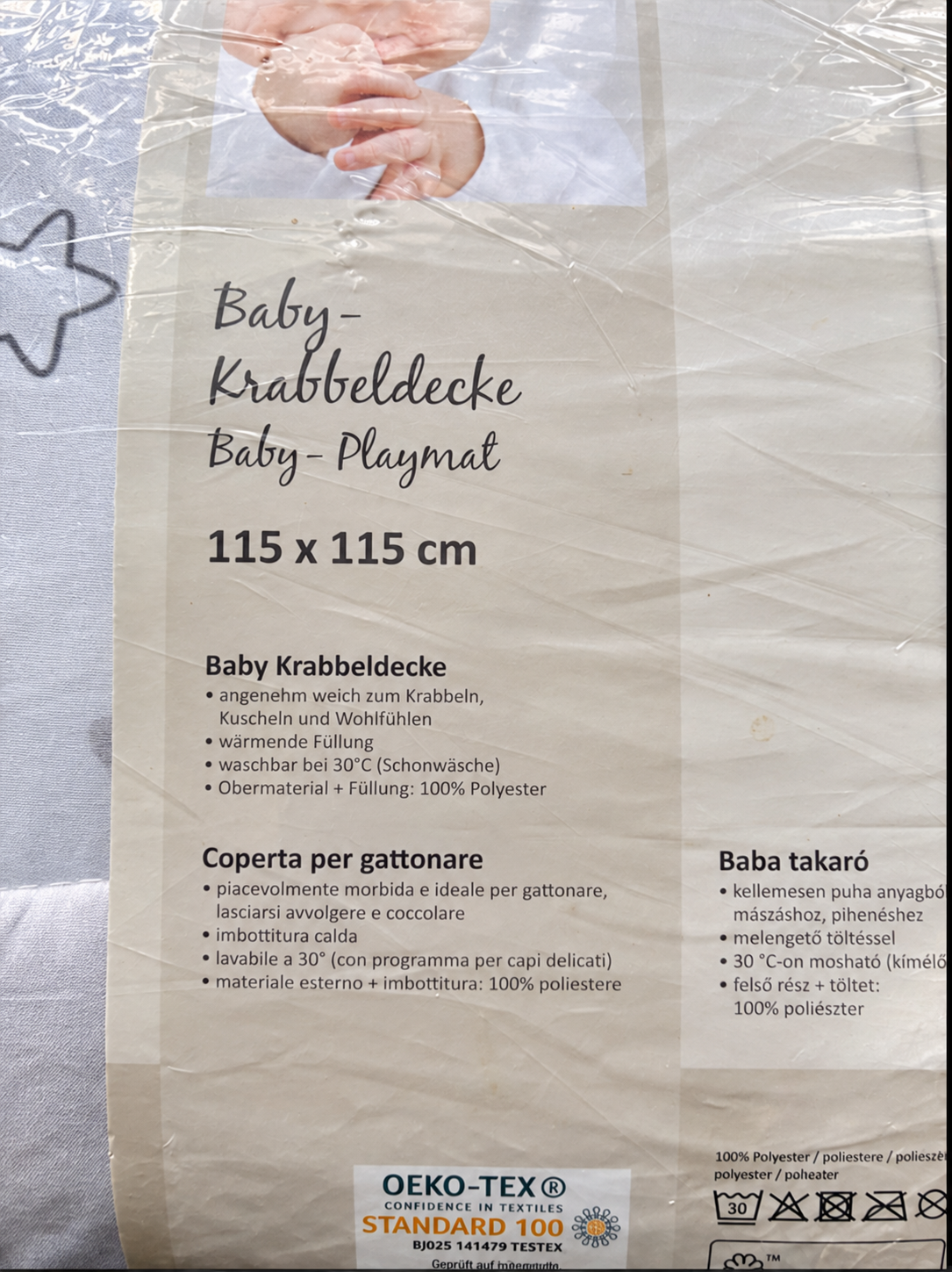 Herding baby best Krabbeldecke 115x115 cm Lieblingsmensch Teddy Babydecke