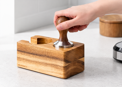 Navaris Tamperstation 51mm Akazienholz Tamperhalter Siebträger Barista