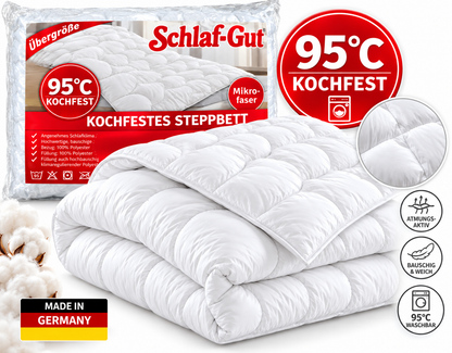 Schlaf-Gut Bettdecke 155x220 Steppbett 95°C Kochfest Mikrofaser Ganzjahresdecke