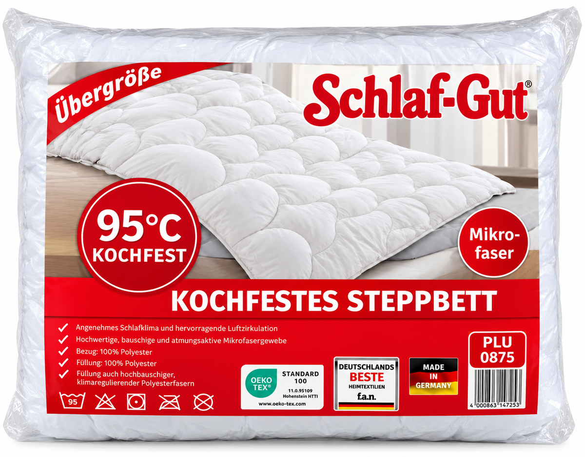 Schlaf-Gut Bettdecke 155x220 Steppbett 95°C Kochfest Mikrofaser Ganzjahresdecke