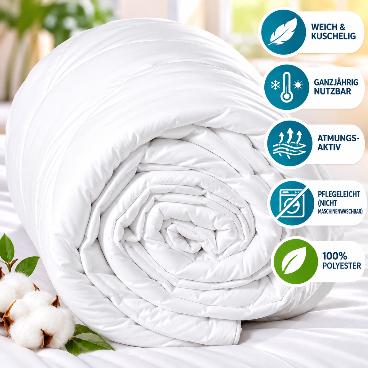 JEMIDI Winter Bettdecke 200x220 cm Warm Steppdecke Duvet Polyester Decke