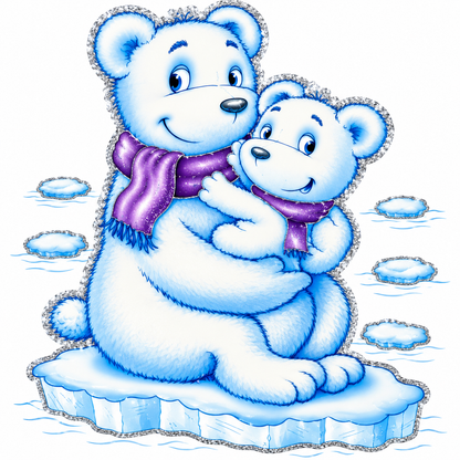 HEITMANN DECO Fensterbild Eisbären Eisbär Baby Winter Glitzer statisch haftend