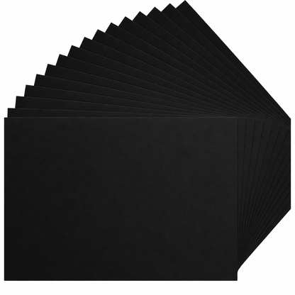 TRITART Fotokarton A3 Schwarz 300 g/m² 60 Blatt Bastelkarton voll durchgefärbt