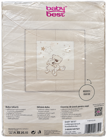 Herding baby best Krabbeldecke 115x115 cm Lieblingsmensch Teddy Babydecke