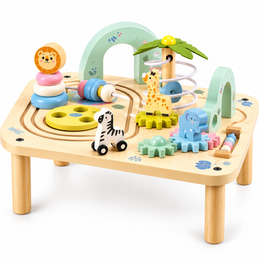 Navaris Spieltisch Holz Aktivitätstisch Motorikspielzeug Kinder Lerntisch