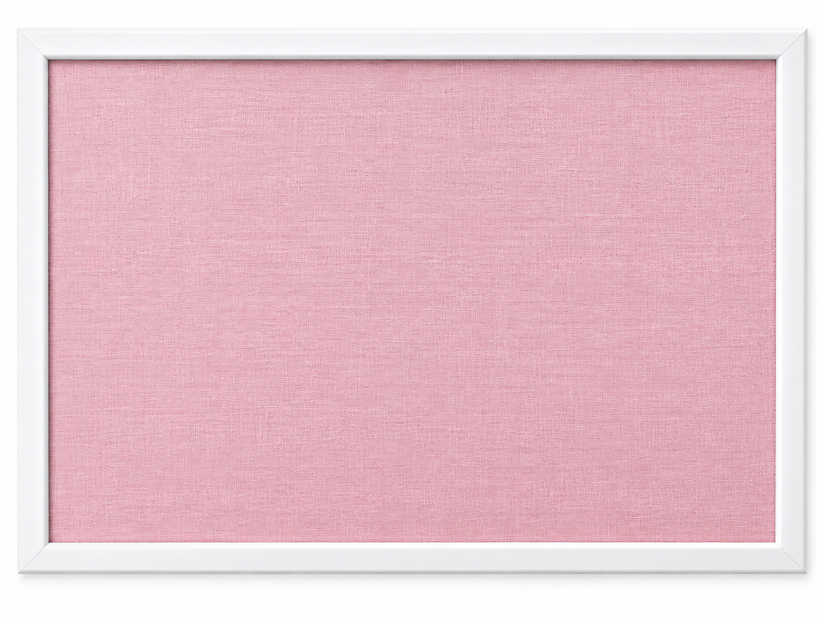 Navaris Memoboard Pinnwand 58x43 cm Leinen Stoff Pinnwand Weiß Rosa inkl. Pins