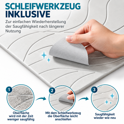 Navaris Kieselgur Badematte 60x39 cm Stein Badvorleger Saugfähig Rutschfest