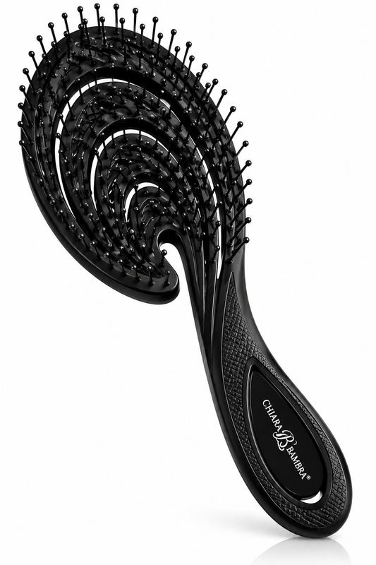 CHIARA AMBRA Haarbürste Schwarz Entwirrbürste Detangler Massagebürste Styling